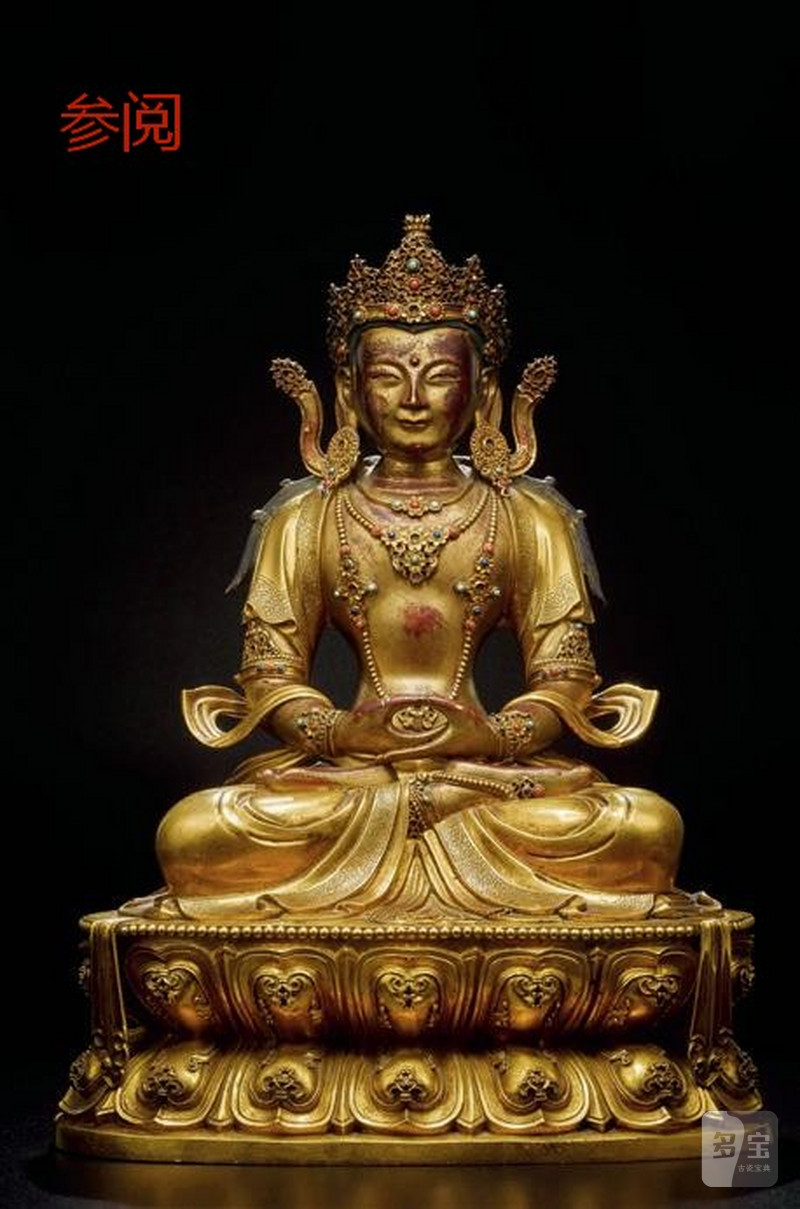 清康熙（1662-1722年）莲花手观音像 - 图14